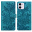Lace Floral Embossed Magnetic Buckle PU Phone Case With Wrist Strap