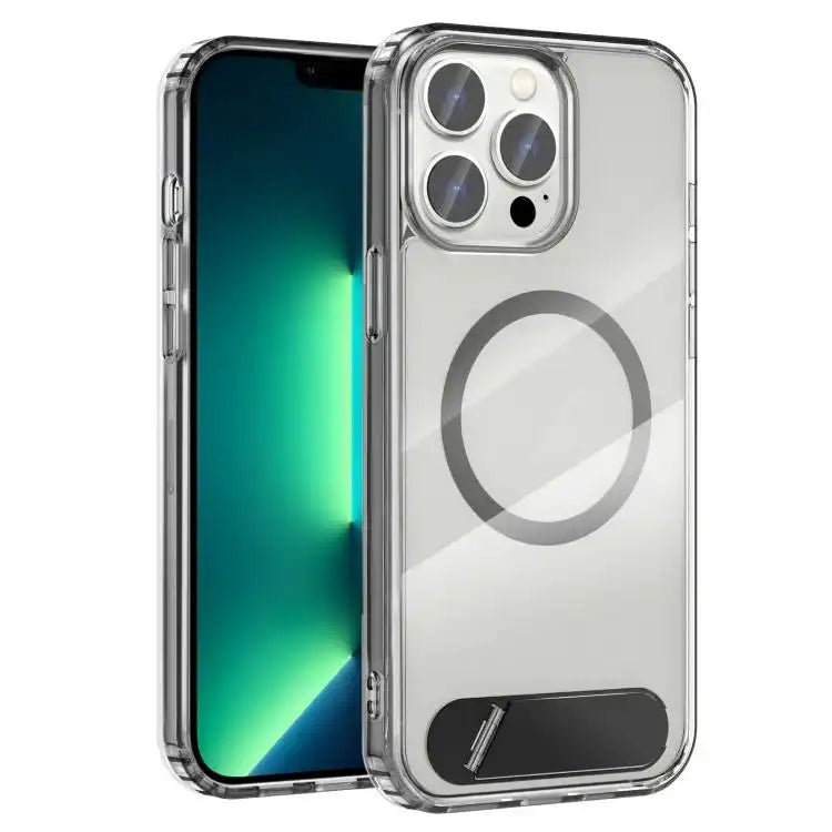 Clear PC Hybrid TPU MagSafe Phone Case with Holder