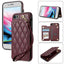 Rhombic Dual Buckle Card Slots Phone Case with Lanyard
