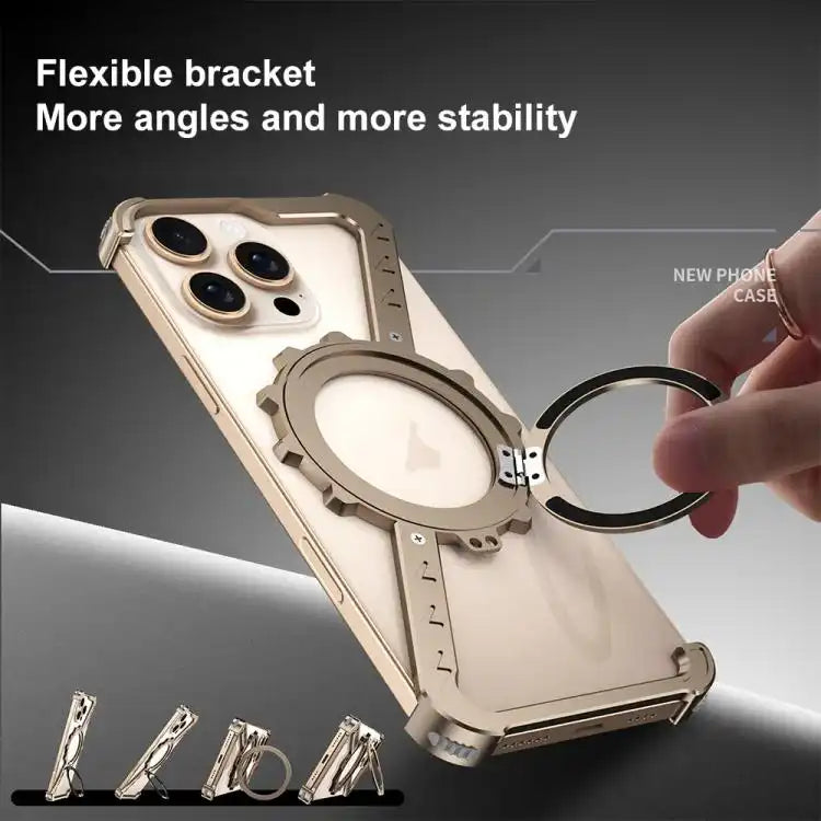 Z-shaped Frameless Metal 360 Holder MagSafe Phone Case