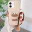 Cartoon Sausage Mouth TPU Phone Case with Bead Chain