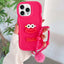 Cartoon Sausage Mouth TPU Phone Case with Bead Chain