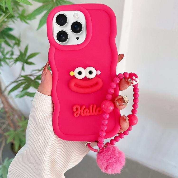 Cartoon Sausage Mouth TPU Phone Case with Bead Chain