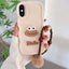 Cartoon Sausage Mouth TPU Phone Case with Bead Chain