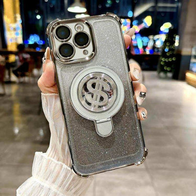 Space Gradient Glitter MagSafe Holder Phone Case with Lens Film