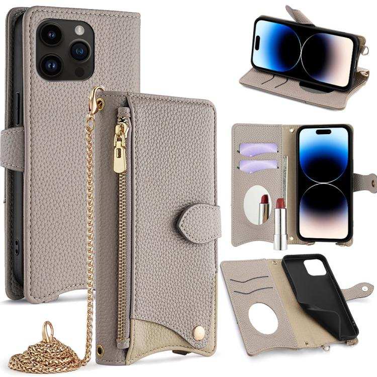 Crossbody Chain Fishtail Litchi Leather Phone Case