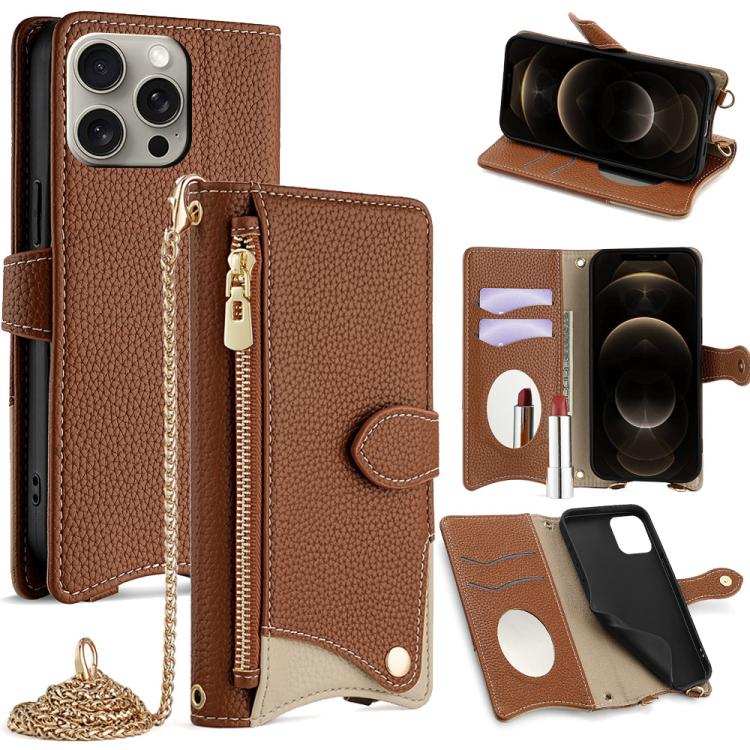 Crossbody Chain Fishtail Litchi Leather Phone Case