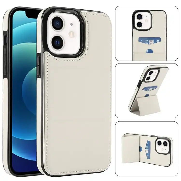 Tri-fold Holder Leather Phone Case with Card Slot