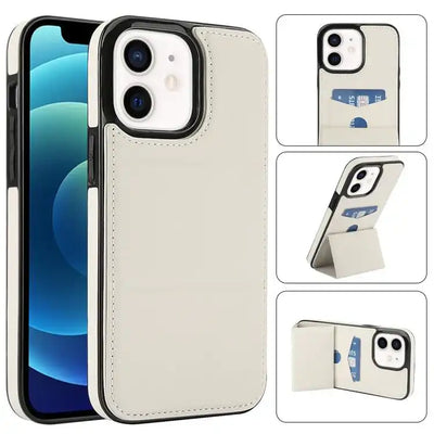 Tri-fold Holder Leather Phone Case with Card Slot