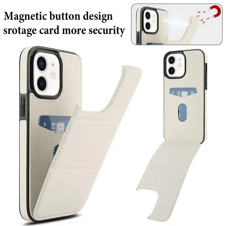 Tri-fold Holder Leather Phone Case with Card Slot