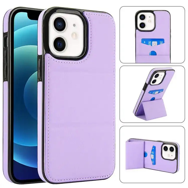 Tri-fold Holder Leather Phone Case with Card Slot