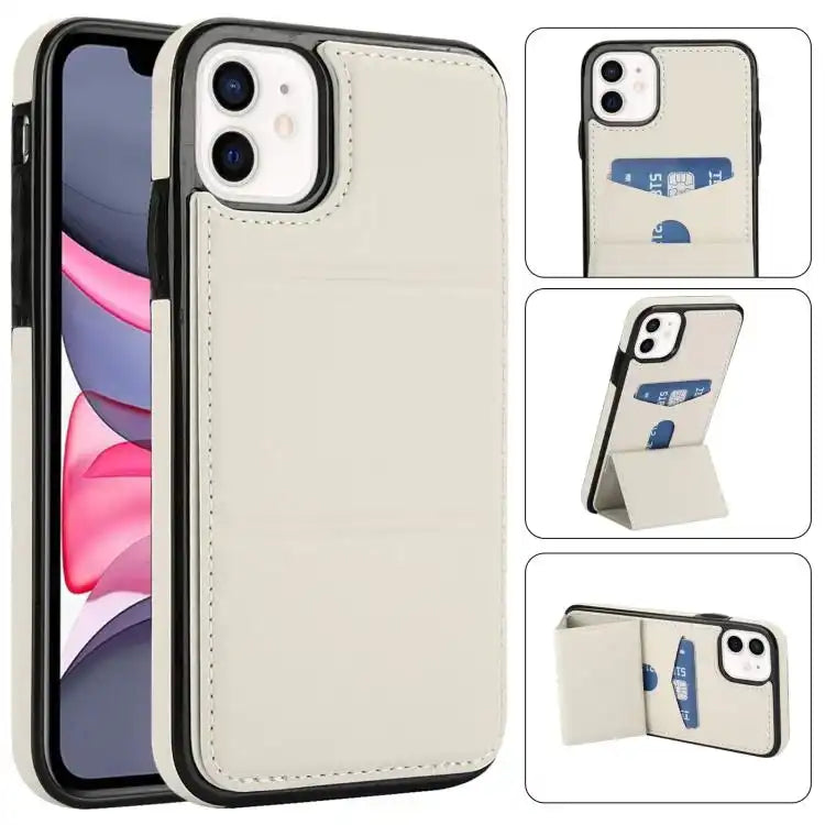 Tri-fold Holder Leather Phone Case with Card Slot