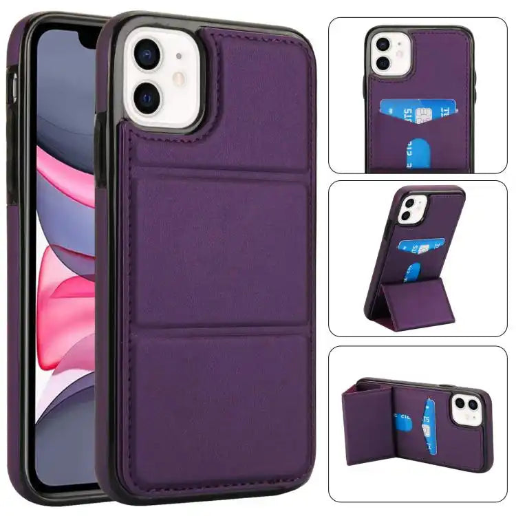 Tri-fold Holder Leather Phone Case with Card Slot