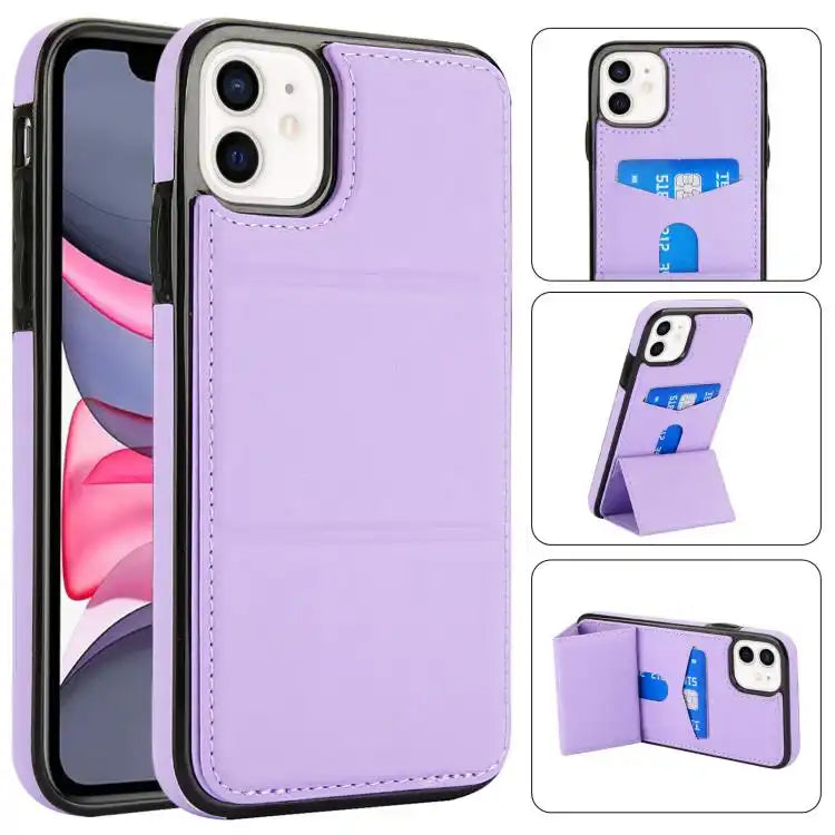 Tri-fold Holder Leather Phone Case with Card Slot