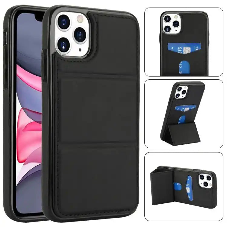 Tri-fold Holder Leather Phone Case with Card Slot