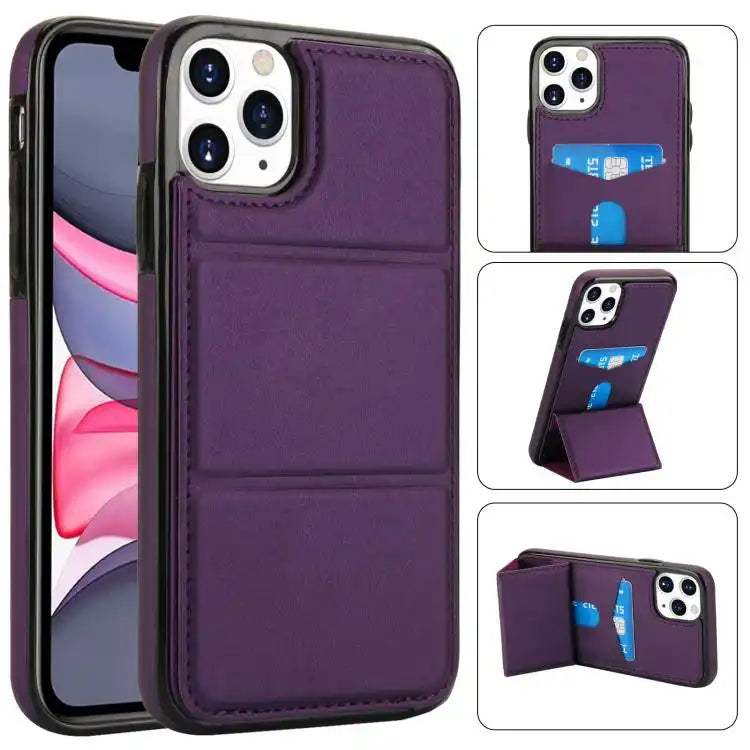 Tri-fold Holder Leather Phone Case with Card Slot