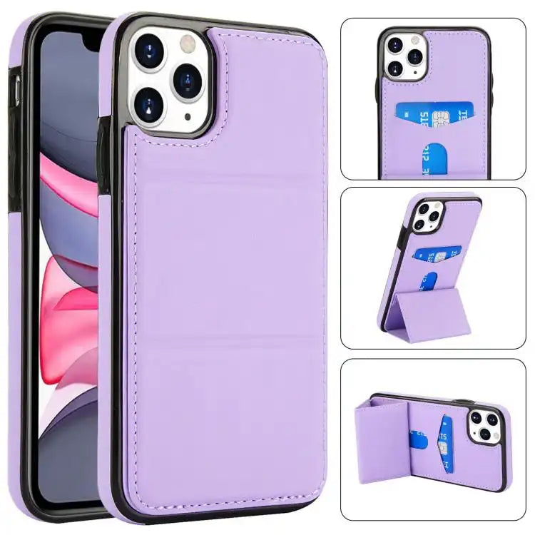 Tri-fold Holder Leather Phone Case with Card Slot