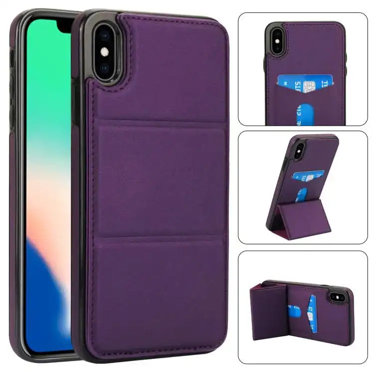Tri-fold Holder Leather Phone Case with Card Slot