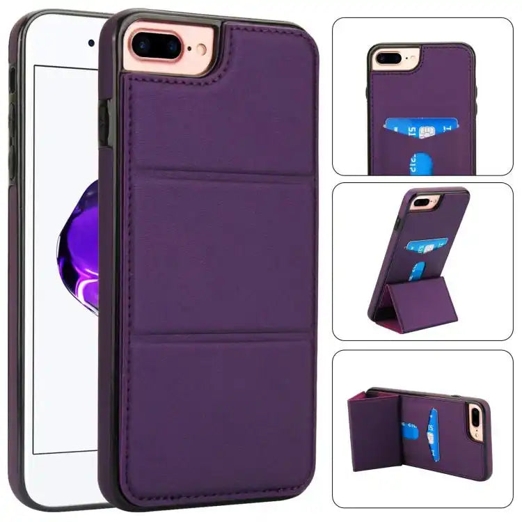 Tri-fold Holder Leather Phone Case with Card Slot