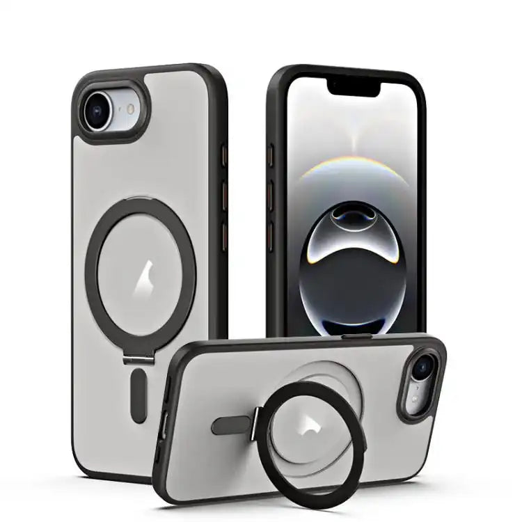 Airbag MagSafe Shockproof Frosted Phone Case with Fold Holder