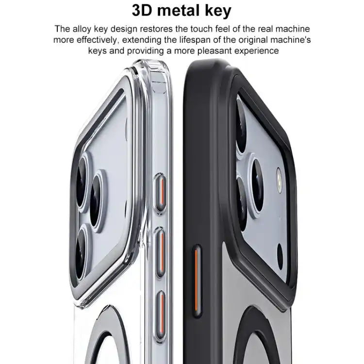 Airbag MagSafe Shockproof Frosted Phone Case with Fold Holder