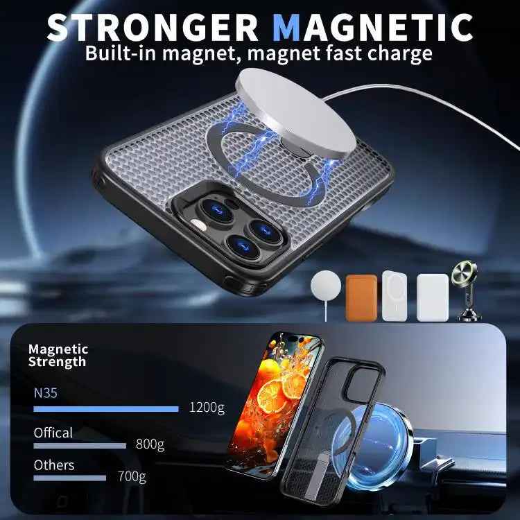 Honeycomb Cooling MagSafe Holder Phone Case