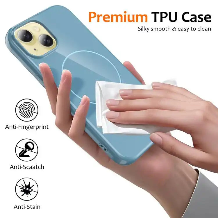 Glossy TPU Shockproof MagSafe Phone Case with Lanyard