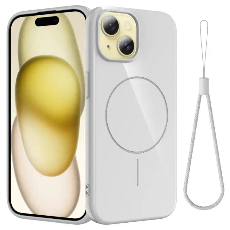 Glossy TPU Shockproof MagSafe Phone Case with Lanyard
