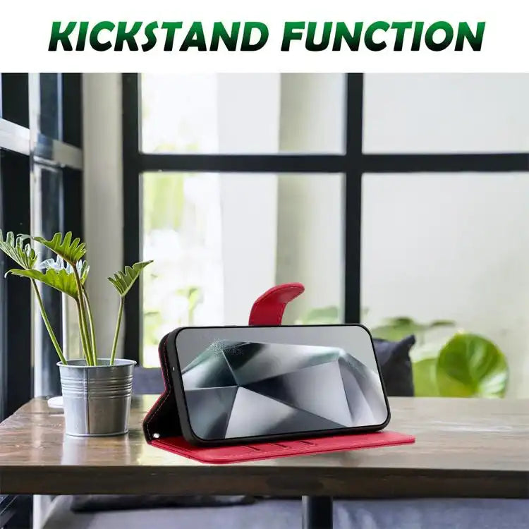 Dual-Folded S-shape Leather Phone Case