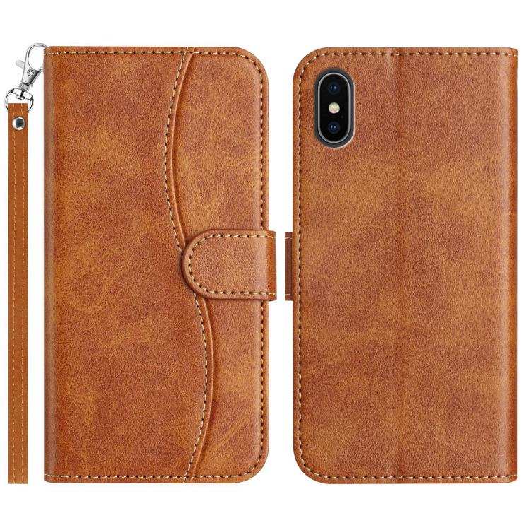Dual-Folded S-shape Leather Phone Case