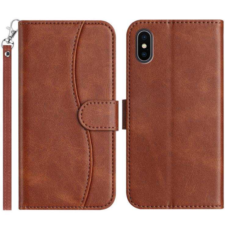 Dual-Folded S-shape Leather Phone Case