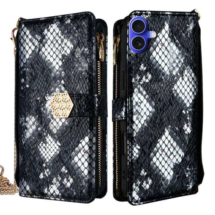 Crossbody Handle Snake Texture Leather Phone Case