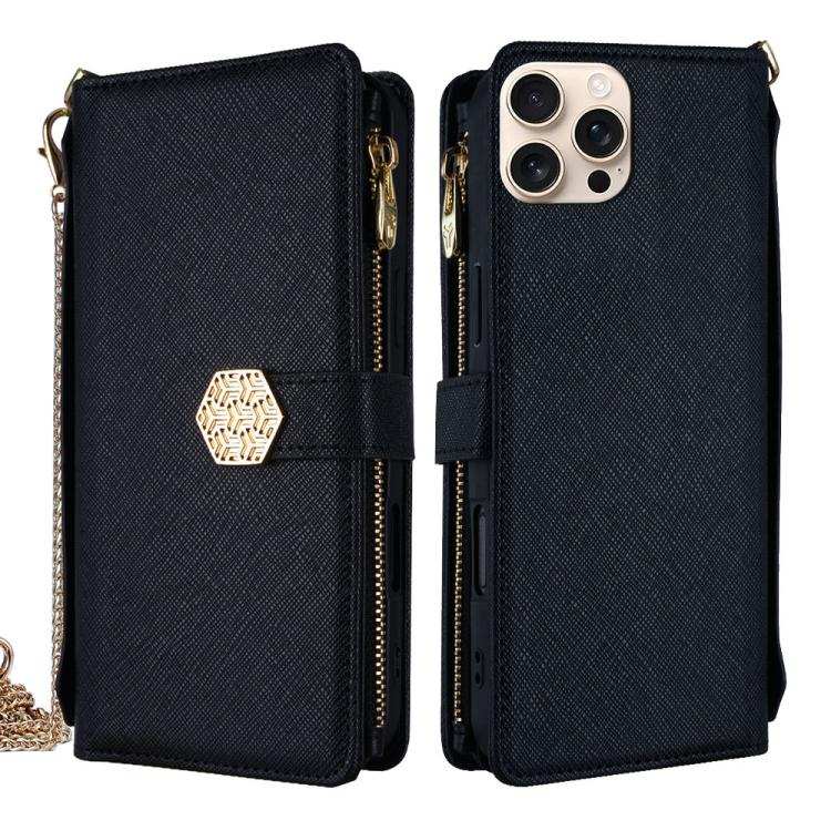 Crossbody Handle Cross Texture Leather Phone Case