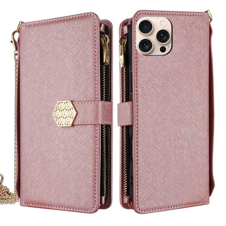 Crossbody Handle Cross Texture Leather Phone Case