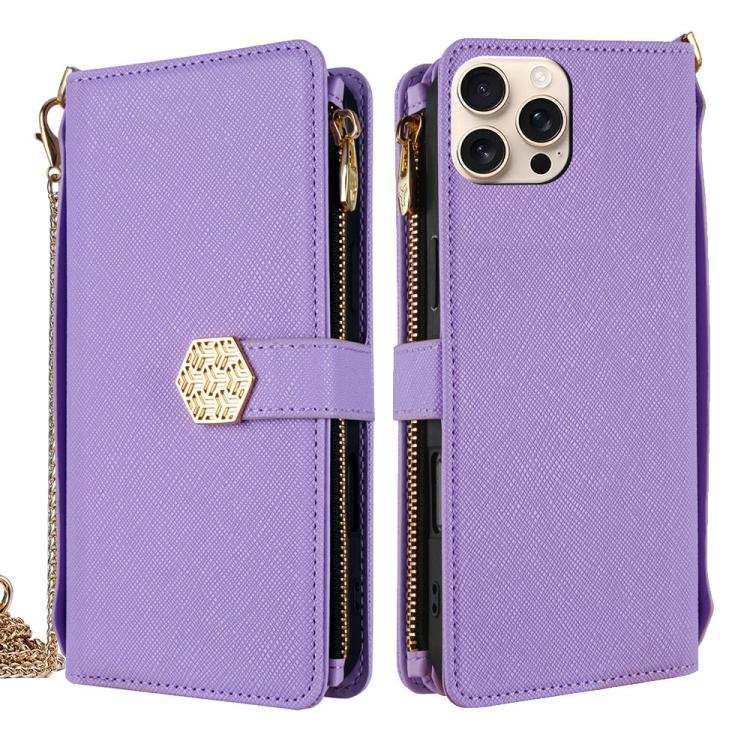 Crossbody Handle Cross Texture Leather Phone Case