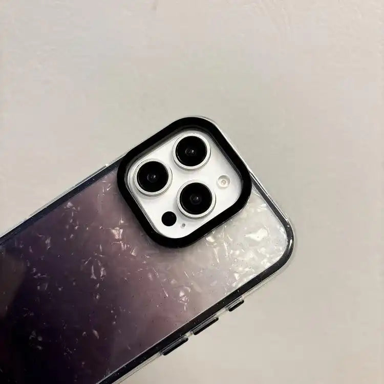 PC Lens Ring Gradient Shell Texture 3 in 1 Phone Case