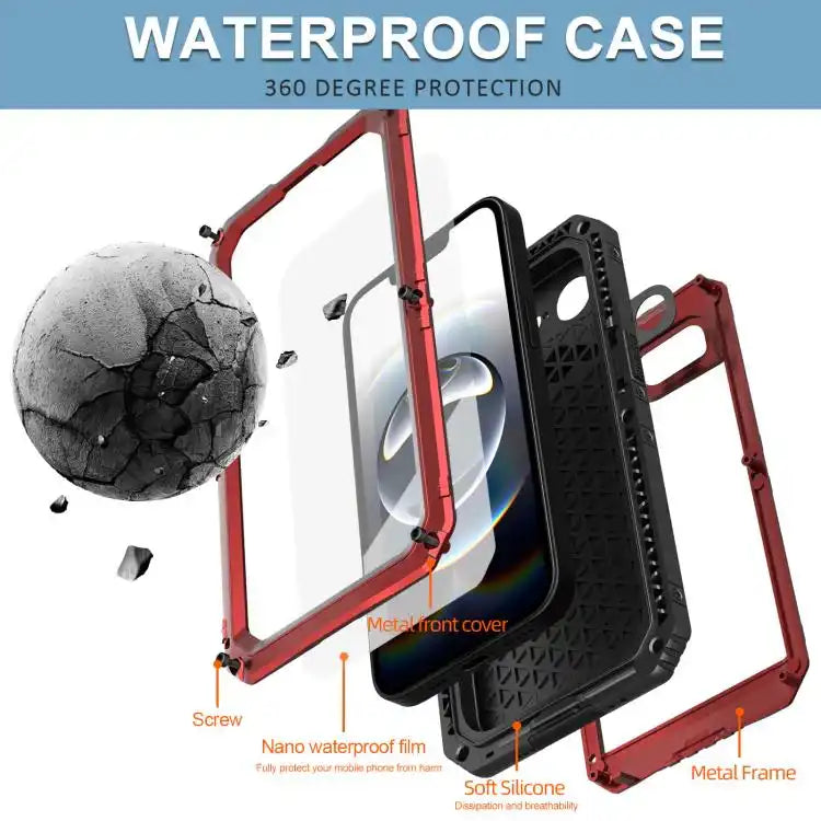 Four-proof Metal Hybrid Silicone Phone Case