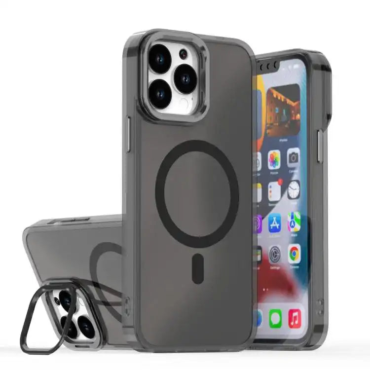 Plating Gradient Discolor MagSafe Phone Case with Holder