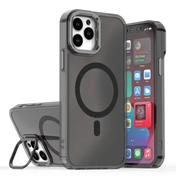 Plating Gradient Discolor MagSafe Phone Case with Holder