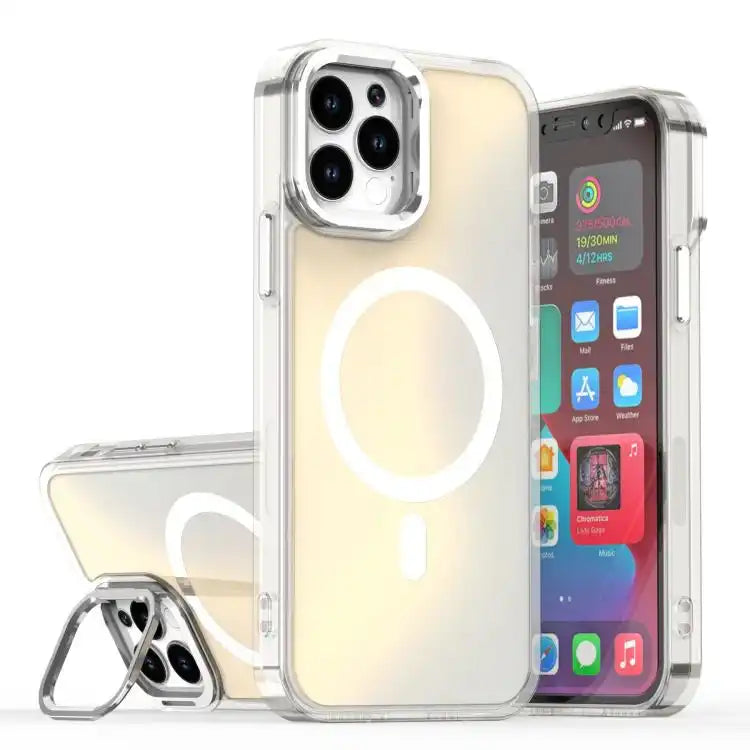 Plating Gradient Discolor MagSafe Phone Case with Holder