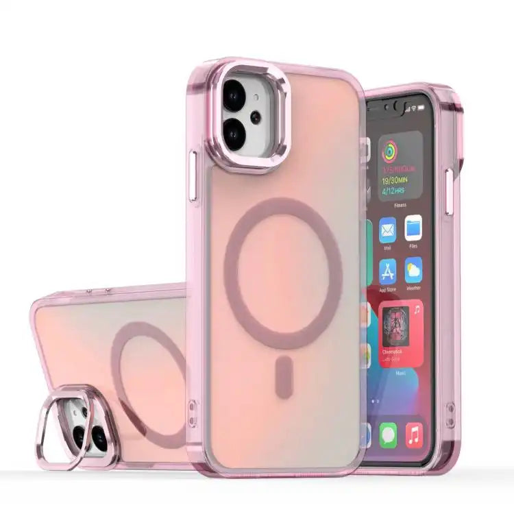 Plating Gradient Discolor MagSafe Phone Case with Holder