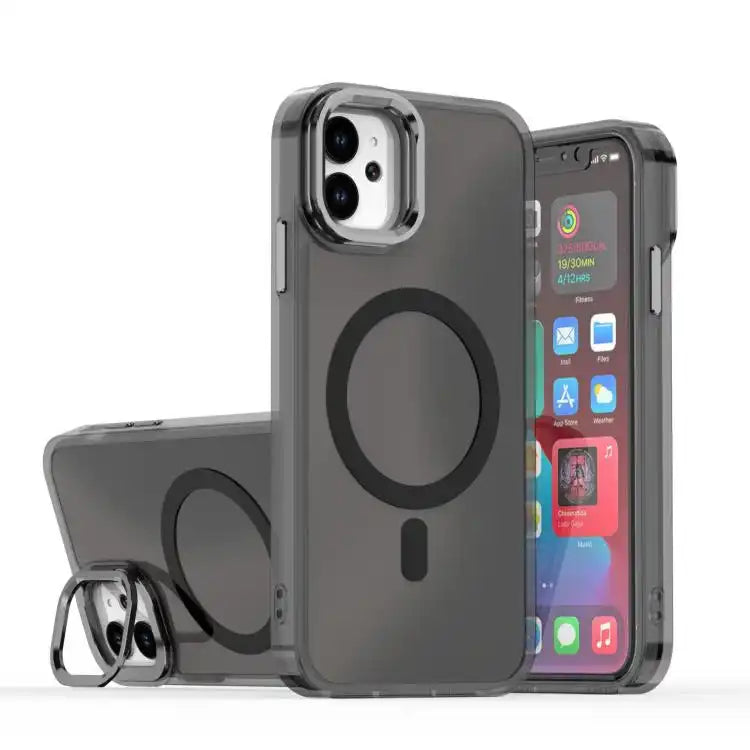 Plating Gradient Discolor MagSafe Phone Case with Holder