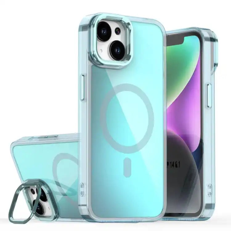 Plating Gradient Discolor MagSafe Phone Case with Holder