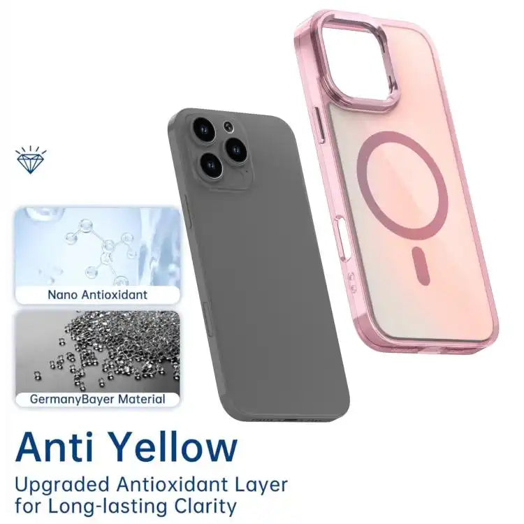 Plating Gradient Discolor MagSafe Phone Case with Holder