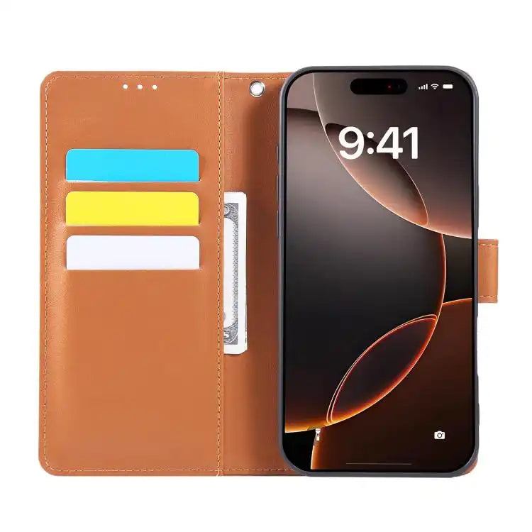 Rose Flower Embossed 3-Card Slots Leather Phone Case