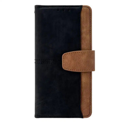 Color Stitching Skin Feel Leather RFID Blocking Phone Case