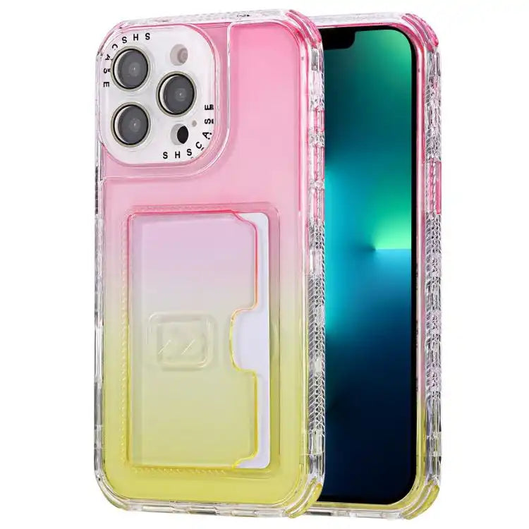 Gradient Color TPU + PC Card Slot Full Coverage Phone Case