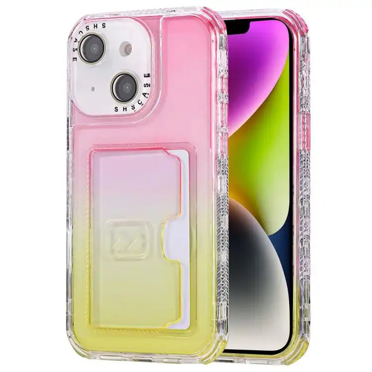 Gradient Color TPU + PC Card Slot Full Coverage Phone Case