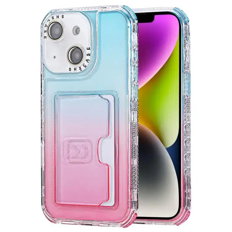 Gradient Color TPU + PC Card Slot Full Coverage Phone Case