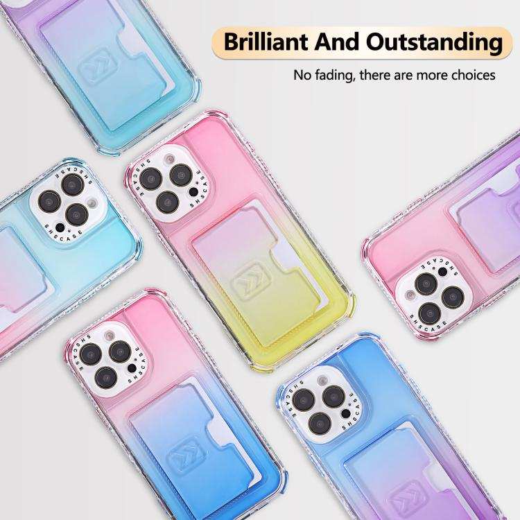 Gradient Color TPU + PC Card Slot Full Coverage Phone Case